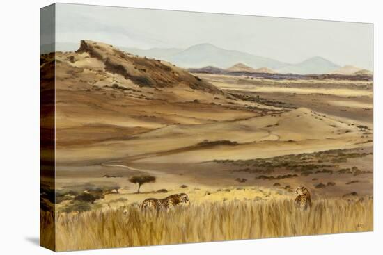 Cheetah pair hunting, 2013-Francesca Sanders-Stretched Canvas