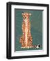 Cheetah Retro On Leaf Pattern-Patricia Pinto-Framed Art Print