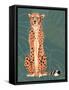 Cheetah Retro On Leaf Pattern-Patricia Pinto-Framed Stretched Canvas