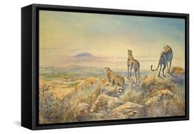 Cheetah with Kilimanjaro in the Background, 1991-Tim Scott Bolton-Framed Stretched Canvas