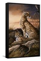 Cheetahs of Dusk-Trevor V. Swanson-Framed Stretched Canvas