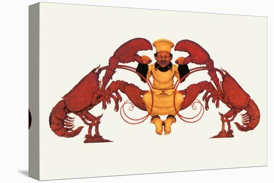 Chef and a Pair of Lobsters-Maxfield Parrish-Stretched Canvas
