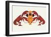 Chef and a Pair of Lobsters-Maxfield Parrish-Framed Art Print