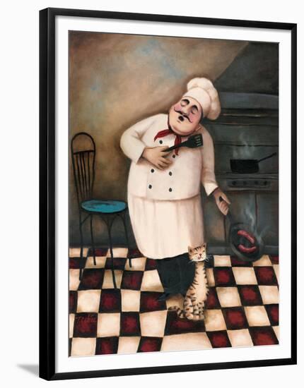 Chef and Cat-unknown Chiu-Framed Premium Giclee Print