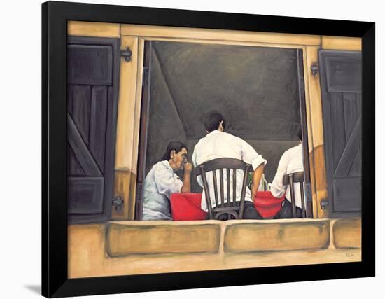 Chef and Waiters Having Service Lunch, 1999-Peter Breeden-Framed Giclee Print