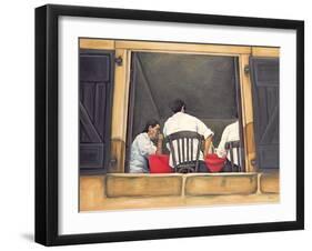 Chef and Waiters Having Service Lunch, 1999-Peter Breeden-Framed Giclee Print