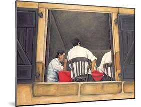 Chef and Waiters Having Service Lunch, 1999-Peter Breeden-Mounted Giclee Print