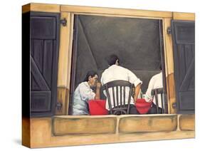 Chef and Waiters Having Service Lunch, 1999-Peter Breeden-Stretched Canvas