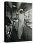 Chef at Work in the Galley of a Baltimore and Ohio Train-null-Stretched Canvas
