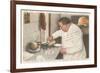 Chef Attolini Making Pizza-null-Framed Premium Giclee Print