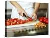 Chef Chopping Tomatoes-Robert Kneschke-Stretched Canvas