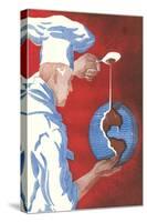 Chef Pouring Chocolate Onto Globe-null-Stretched Canvas
