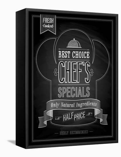Chef's Specials Poster Chalkboard-avean-Framed Stretched Canvas