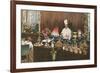 Chef with Elaborate Buffet-null-Framed Art Print