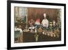 Chef with Elaborate Buffet-null-Framed Art Print