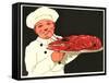 Chef with Lobster-null-Framed Stretched Canvas