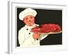 Chef with Lobster-null-Framed Art Print
