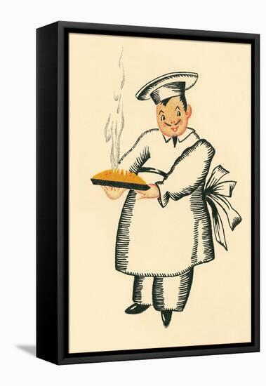 Chef with Steaming Pie-null-Framed Stretched Canvas