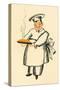 Chef with Steaming Pie-null-Stretched Canvas
