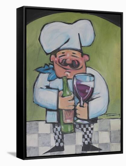 Chef with Wine A-Tim Nyberg-Framed Stretched Canvas