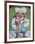 Chef with Wine and Wisk-Tim Nyberg-Framed Giclee Print