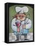 Chef with Wine and Wisk-Tim Nyberg-Framed Stretched Canvas