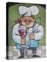 Chef with Wine and Wisk-Tim Nyberg-Stretched Canvas