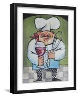 Chef with Wine and Wisk-Tim Nyberg-Framed Giclee Print