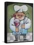 Chef with Wine and Wisk-Tim Nyberg-Framed Stretched Canvas
