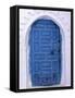 Chefchaouen Blue Door and Whitewashed Walls - Typical in Rif Mountains Town of Chefchaouen, Morocco-Andrew Watson-Framed Stretched Canvas