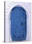 Chefchaouen Blue Door and Whitewashed Walls - Typical in Rif Mountains Town of Chefchaouen, Morocco-Andrew Watson-Stretched Canvas