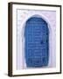 Chefchaouen Blue Door and Whitewashed Walls - Typical in Rif Mountains Town of Chefchaouen, Morocco-Andrew Watson-Framed Photographic Print