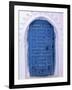 Chefchaouen Blue Door and Whitewashed Walls - Typical in Rif Mountains Town of Chefchaouen, Morocco-Andrew Watson-Framed Photographic Print