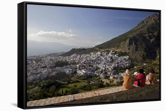 Chefchaouen (Chefchaouene), Rif Mountains, Atlas Mountains, Morocco, North Africa, Africa-Simon Montgomery-Framed Stretched Canvas