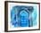 Chefchaouen Morocco Blue Door Watercolor-Markus Bleichner-Framed Art Print