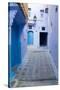Chefchaouen, Morocco. Narrow Alleyways for Foot Traffic Only-Emily Wilson-Stretched Canvas