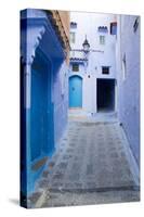 Chefchaouen, Morocco. Narrow Alleyways for Foot Traffic Only-Emily Wilson-Stretched Canvas