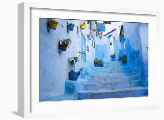 Chefchaouen, Morocco. Narrow Alleyways for Foot Traffic Only-Emily Wilson-Framed Photographic Print