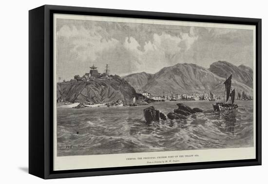 Chefoo, the Principal Chinese Port on the Yellow Sea-William 'Crimea' Simpson-Framed Stretched Canvas