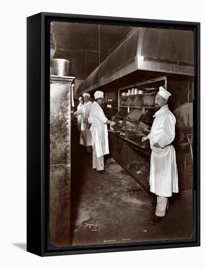 Chefs Cooking at Sherry's Restaurant, New York, 1902-Byron Company-Framed Stretched Canvas