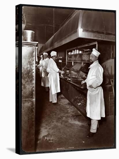 Chefs Cooking at Sherry's Restaurant, New York, 1902-Byron Company-Stretched Canvas