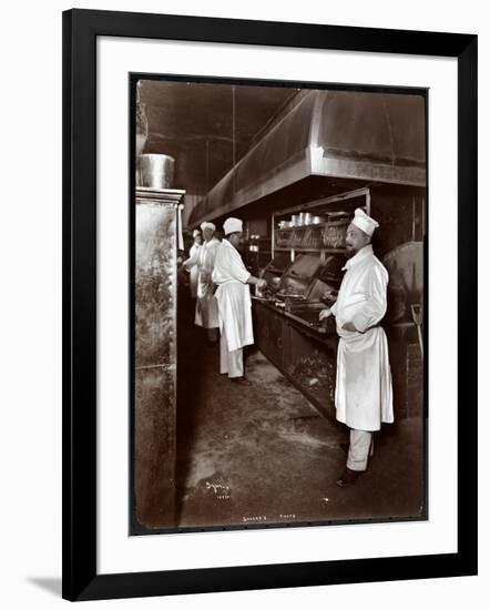 Chefs Cooking at Sherry's Restaurant, New York, 1902-Byron Company-Framed Giclee Print