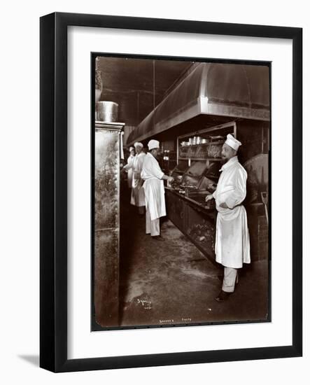 Chefs Cooking at Sherry's Restaurant, New York, 1902-Byron Company-Framed Giclee Print