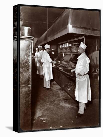 Chefs Cooking at Sherry's Restaurant, New York, 1902-Byron Company-Stretched Canvas