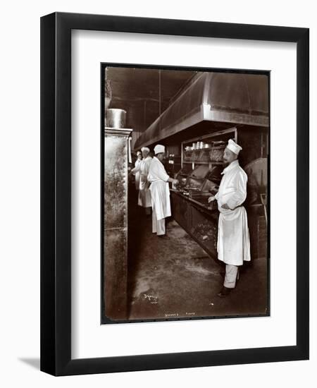 Chefs Cooking at Sherry's Restaurant, New York, 1902-Byron Company-Framed Premium Giclee Print