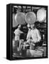 Chefs Cooking in a Restaurant Kitchen at Radio City-Bernard Hoffman-Framed Stretched Canvas