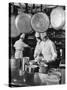 Chefs Cooking in a Restaurant Kitchen at Radio City-Bernard Hoffman-Stretched Canvas