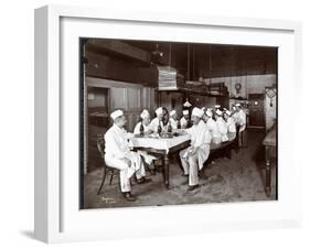 Chefs Eating Lunch at Sherry's Restaurant, New York, 1902-Byron Company-Framed Giclee Print