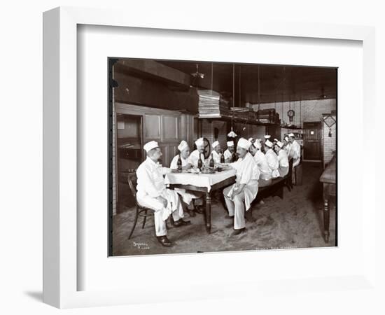 Chefs Eating Lunch at Sherry's Restaurant, New York, 1902-Byron Company-Framed Giclee Print