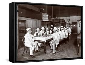 Chefs Eating Lunch at Sherry's Restaurant, New York, 1902-Byron Company-Framed Stretched Canvas